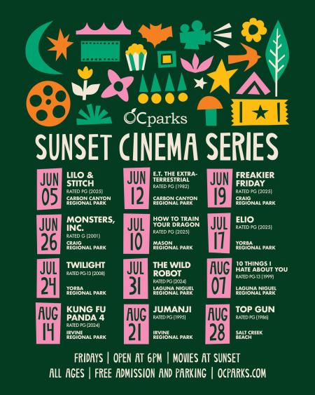 OC Parks Sunset Cinema Series 2026